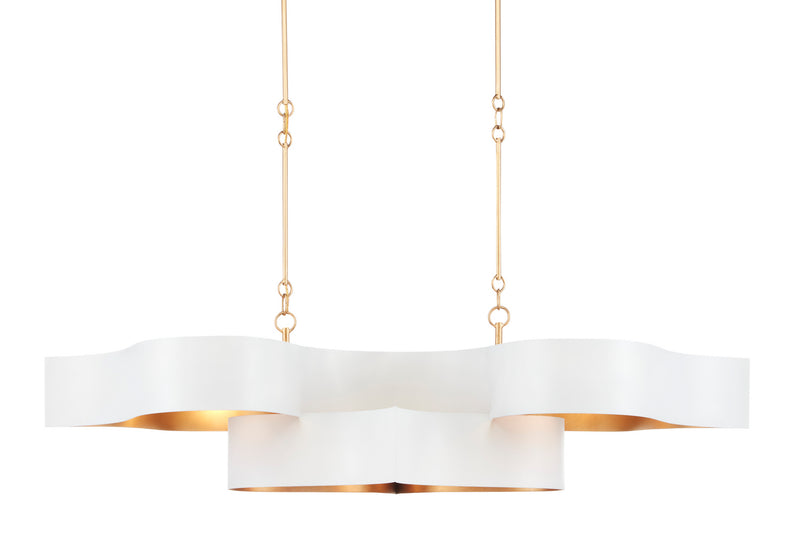 Currey and Company 9000-0854 Six Light Chandelier, Sugar White/Contemporary Gold Leaf Finish-LightingWellCo