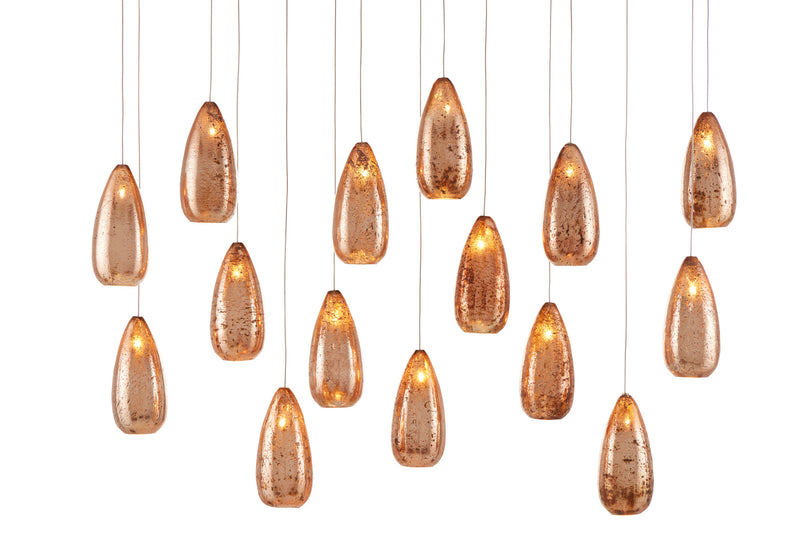 Currey and Company 9000-0906 15 Light Pendant, Copper/Silver/Painted Silver Finish-LightingWellCo