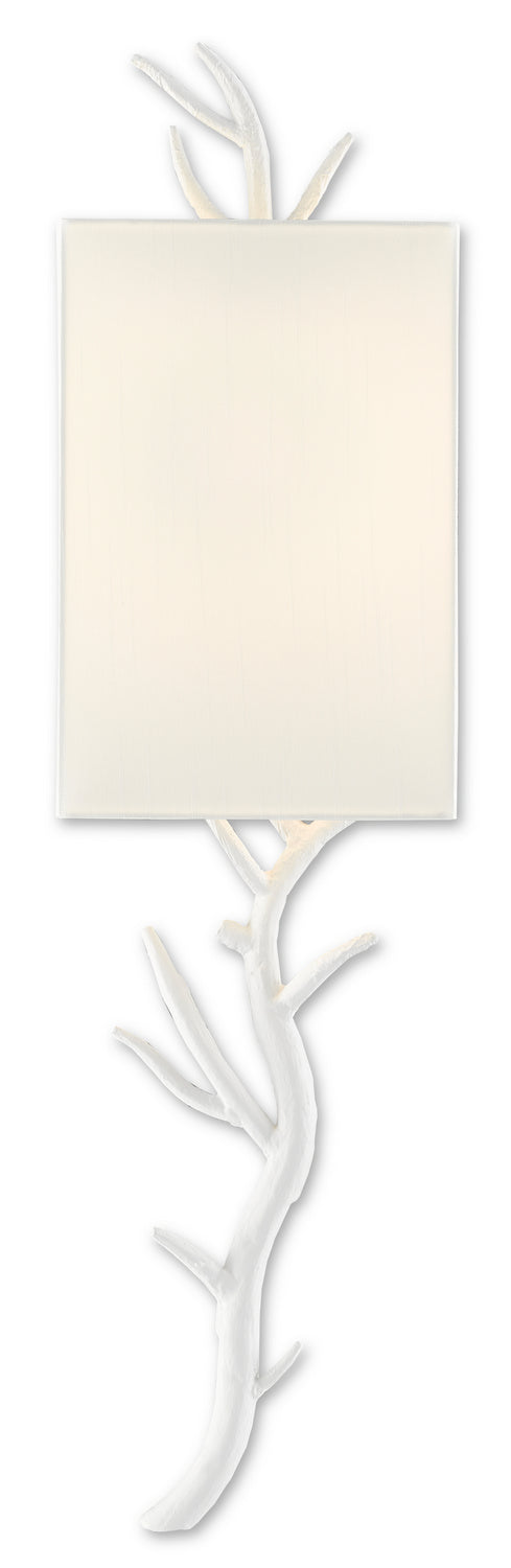 Currey and Company 5000-0148 One Light Wall Sconce, Gesso White Finish-LightingWellCo