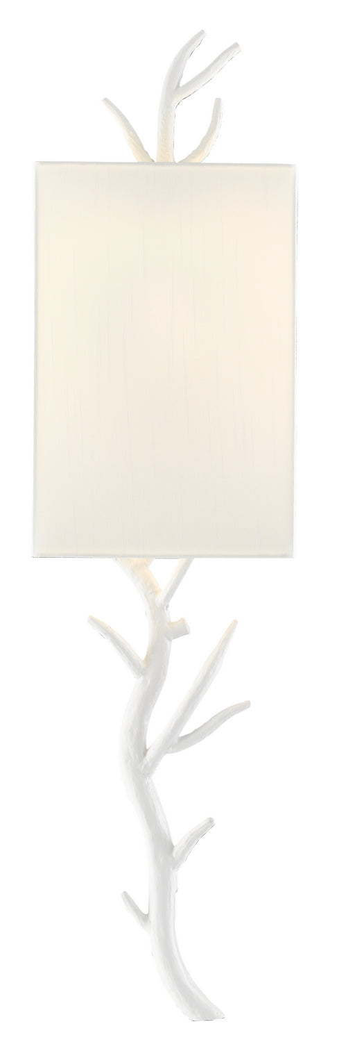 Currey and Company 5000-0149 One Light Wall Sconce, Gesso White Finish-LightingWellCo