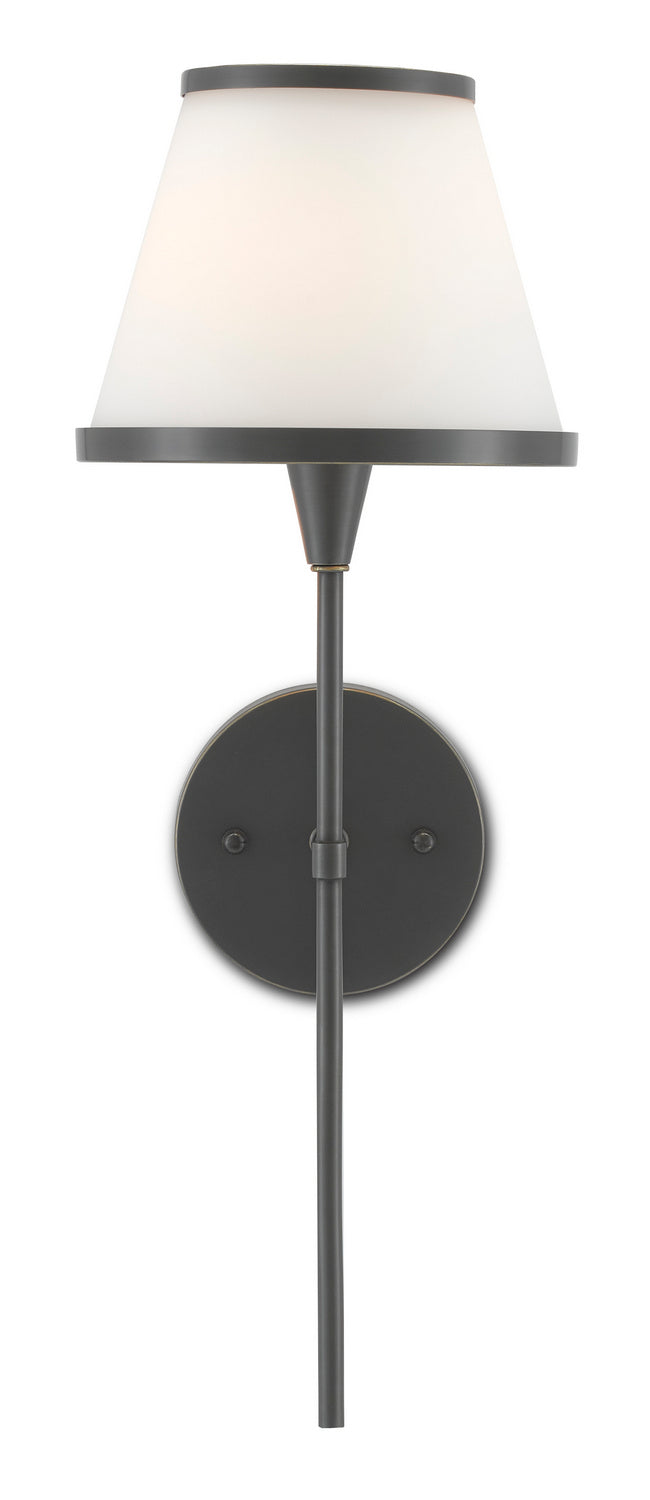 Currey and Company 5800-0003 One Light Wall Sconce, Oil Rubbed Bronze/Opaque Glass Finish-LightingWellCo