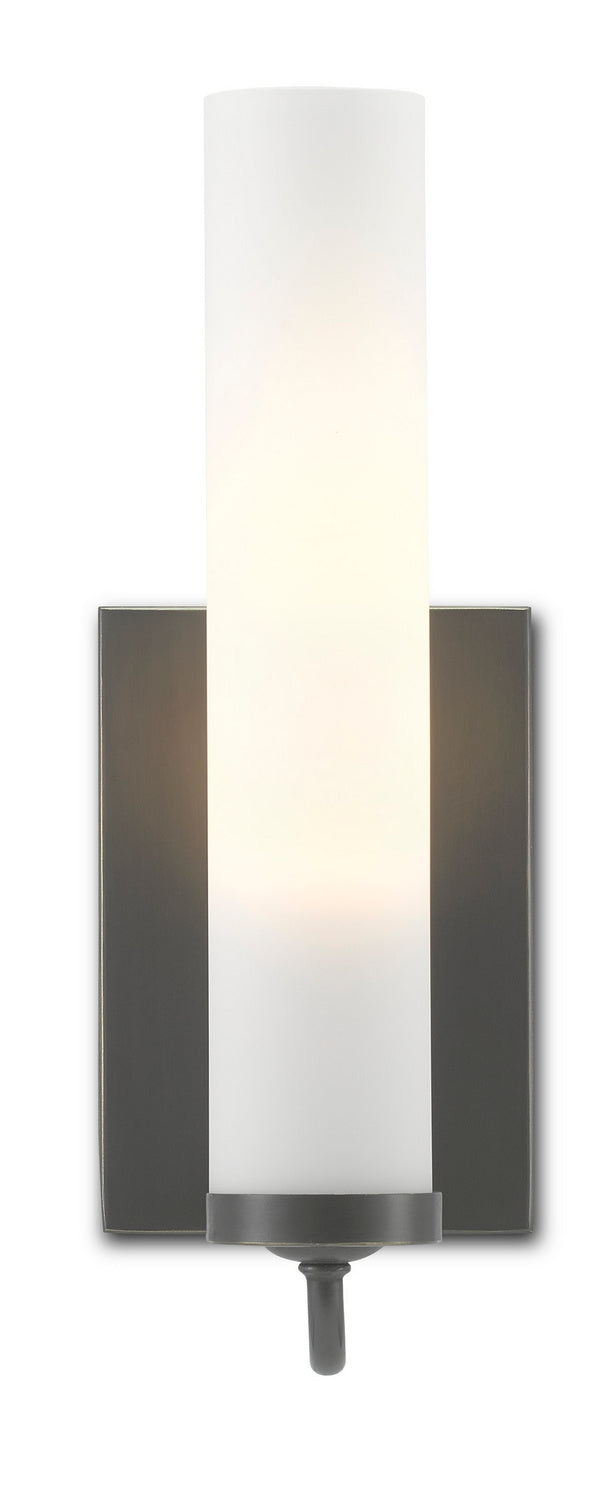 Currey and Company 5800-0012 One Light Wall Sconce, Oil Rubbed Bronze/Opaque Glass Finish-LightingWellCo