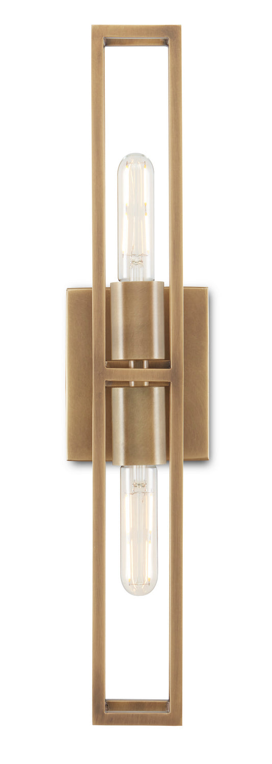 Currey and Company 5800-0019 Two Light Wall Sconce, Antique Brass Finish-LightingWellCo