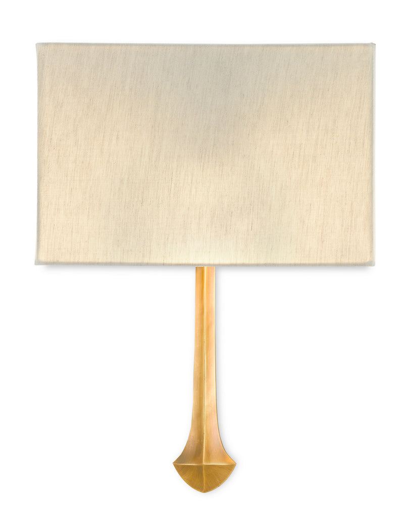 Currey and Company 5900-0043 One Light Wall Sconce, Antique Brass/White Finish-LightingWellCo