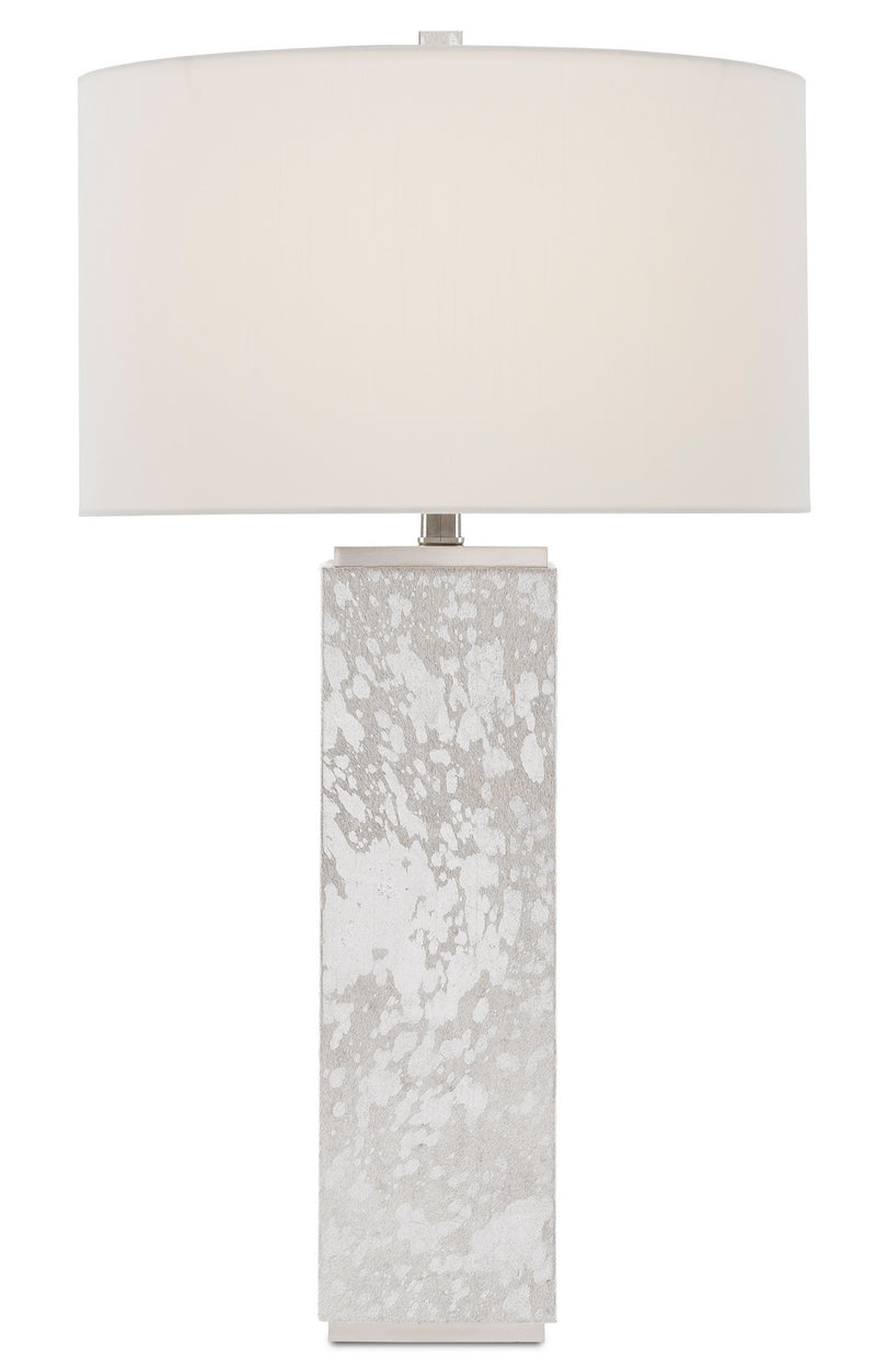 Currey and Company 6000-0525 One Light Table Lamp, Silver Hair on Hide/Nickel Finish-LightingWellCo