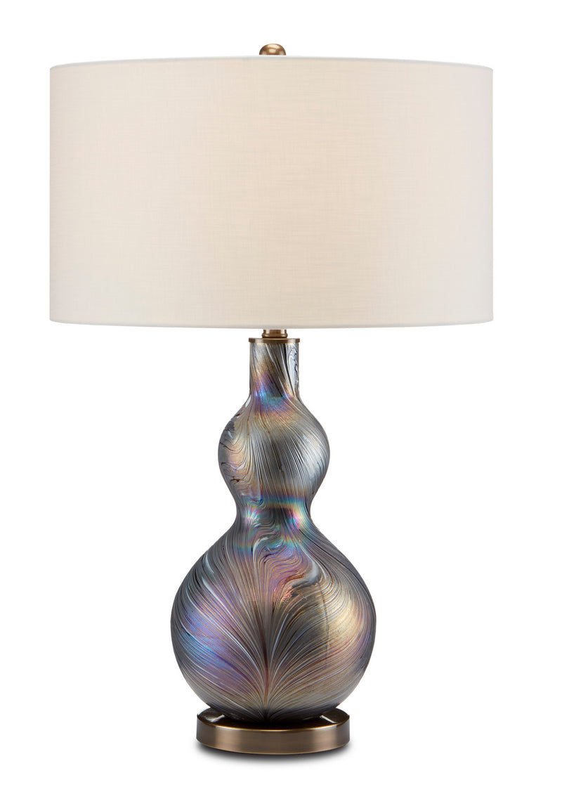 Currey and Company 6000-0698 One Light Table Lamp, Multicolor/Antique Brass Finish-LightingWellCo