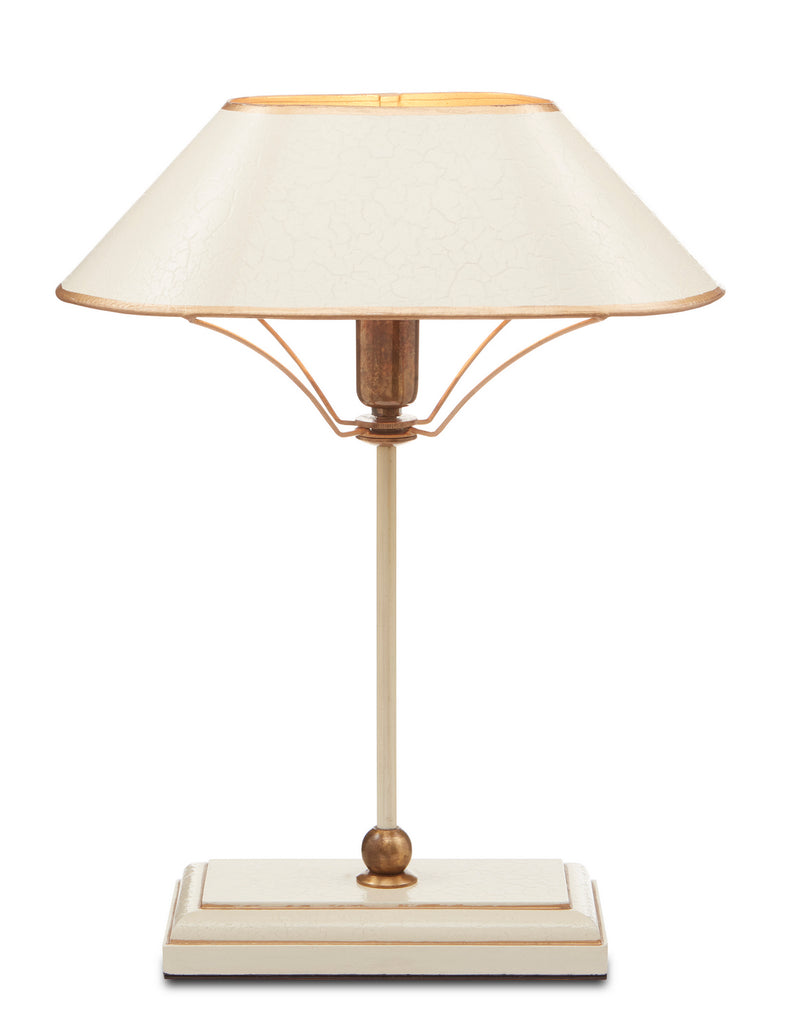 Currey and Company 6000-0702 One Light Table Lamp, Ivory/Antique Brass/Gold Finish-LightingWellCo
