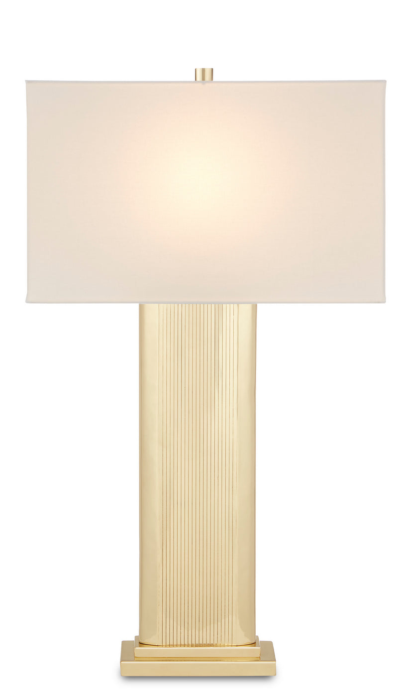 Currey and Company 6000-0707 One Light Table Lamp, Brass Finish-LightingWellCo