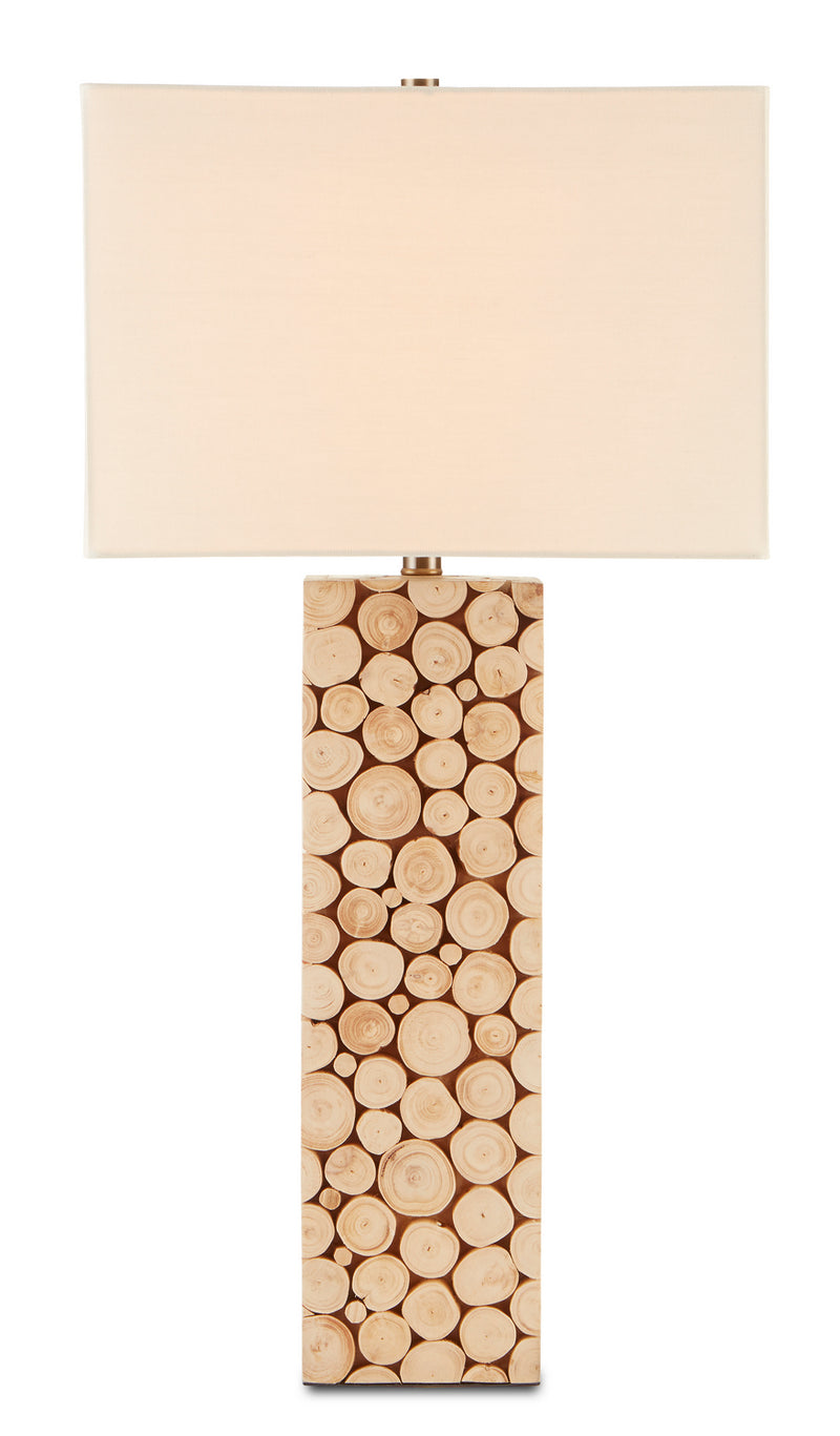 Currey and Company 6000-0738 One Light Table Lamp, Natural Wood Finish-LightingWellCo