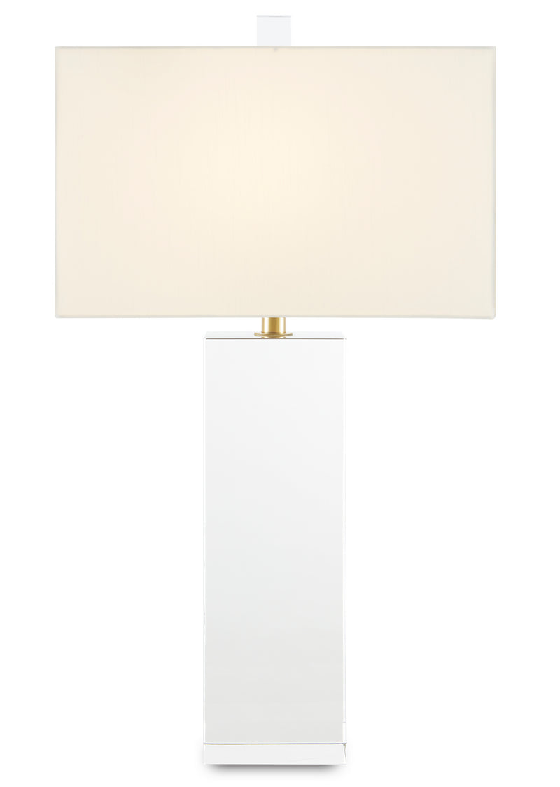 Currey and Company 6000-0770 One Light Table Lamp, Clear/Brass Finish-LightingWellCo