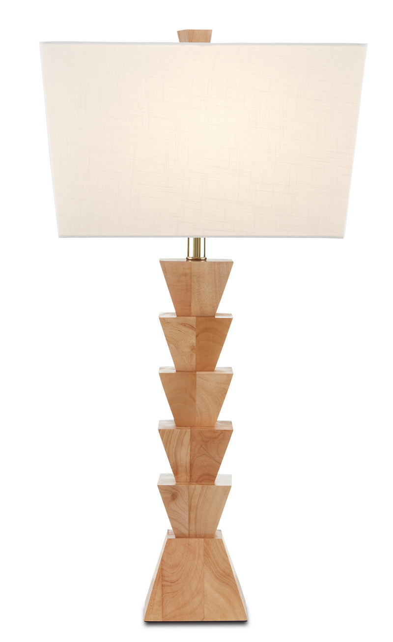 Currey and Company 6000-0777 One Light Table Lamp, Natural Wood Finish-LightingWellCo