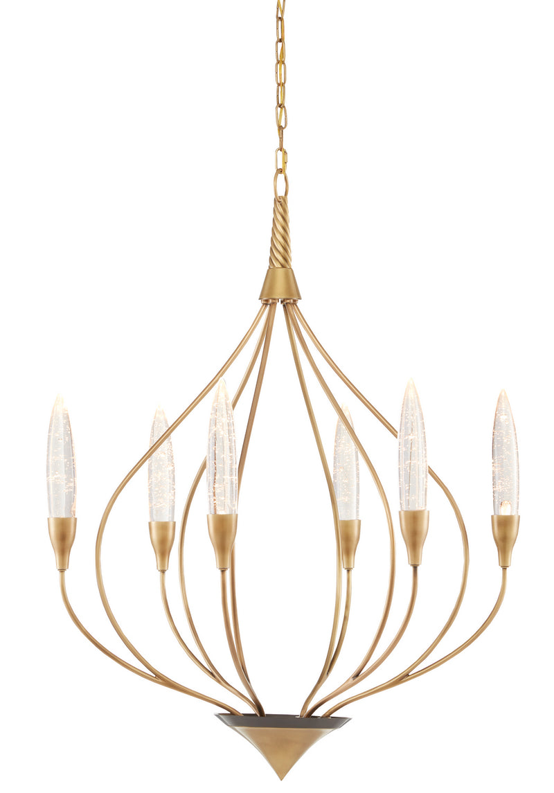 Currey and Company 9000-0829 LED Chandelier, Antique Brass Finish-LightingWellCo