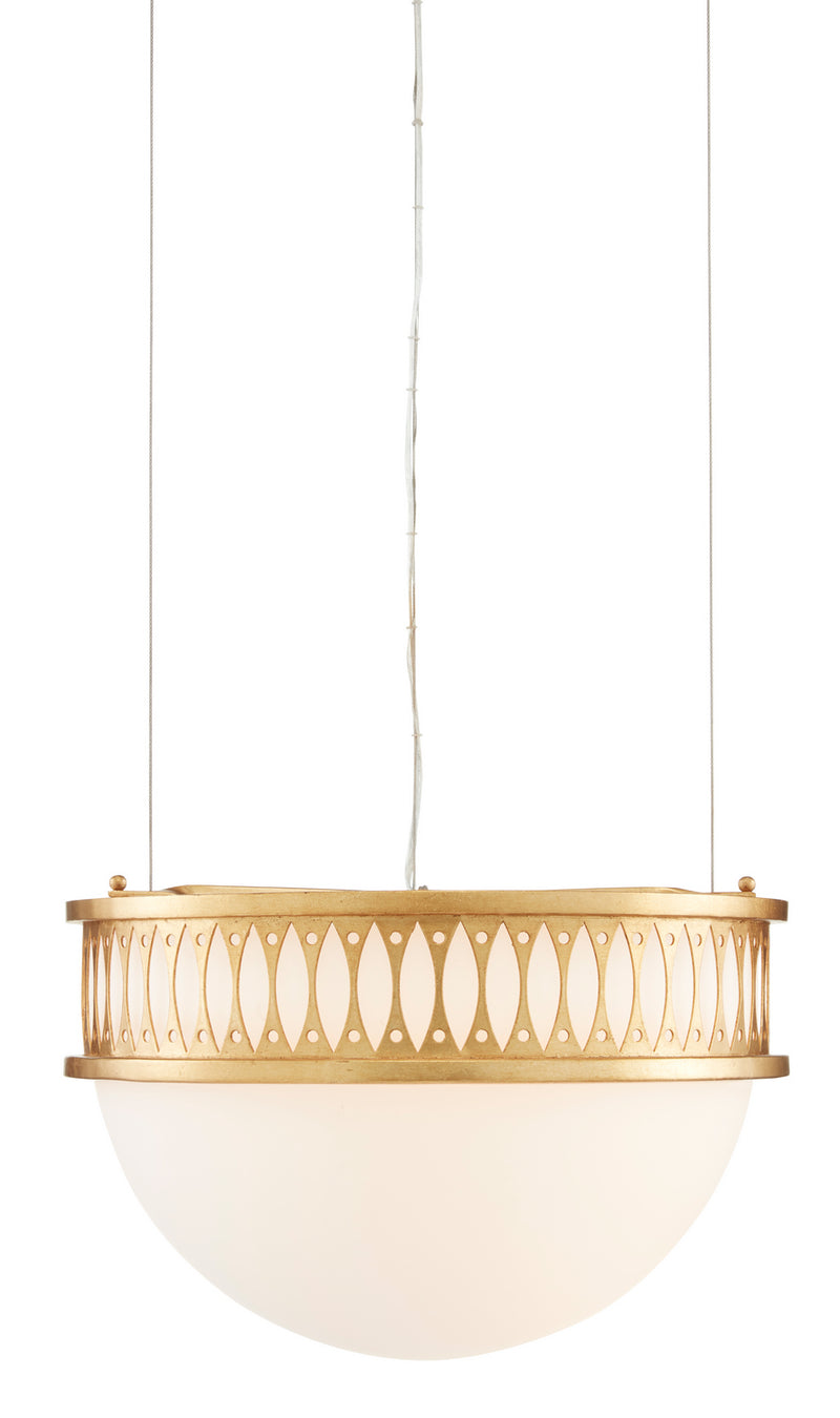 Currey and Company 9000-0834 One Light Pendant, Contemporary Gold Leaf/Painted Contemporary Gold Finish-LightingWellCo