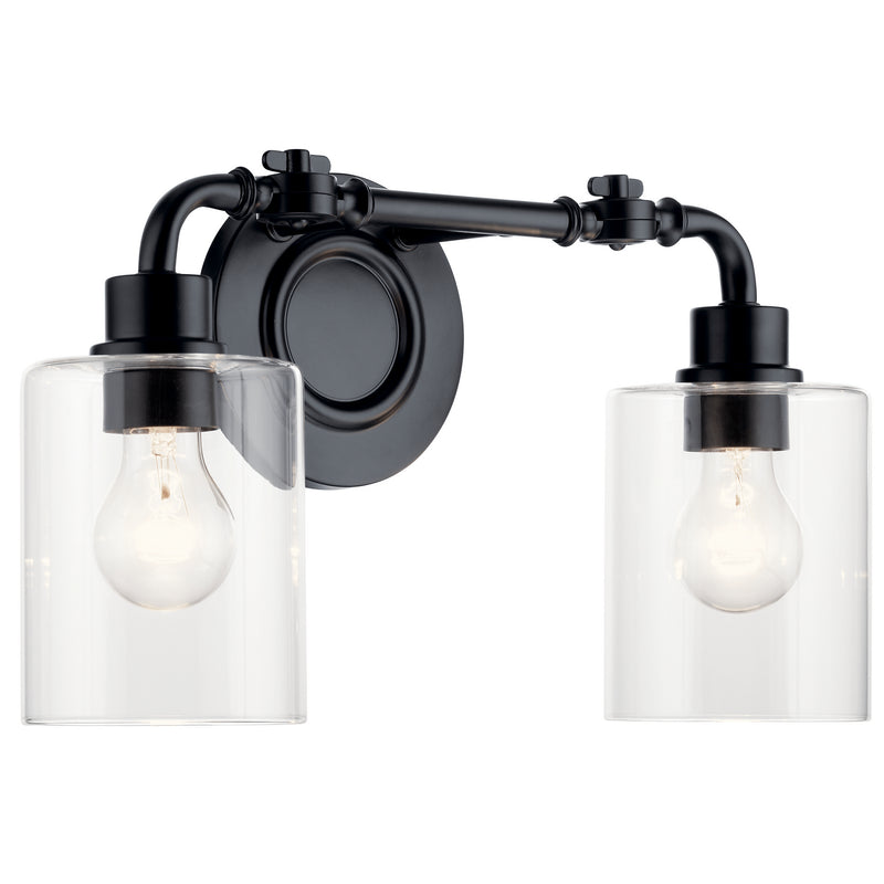 Kichler 45665BK Two Light Bath, Black Finish-LightingWellCo