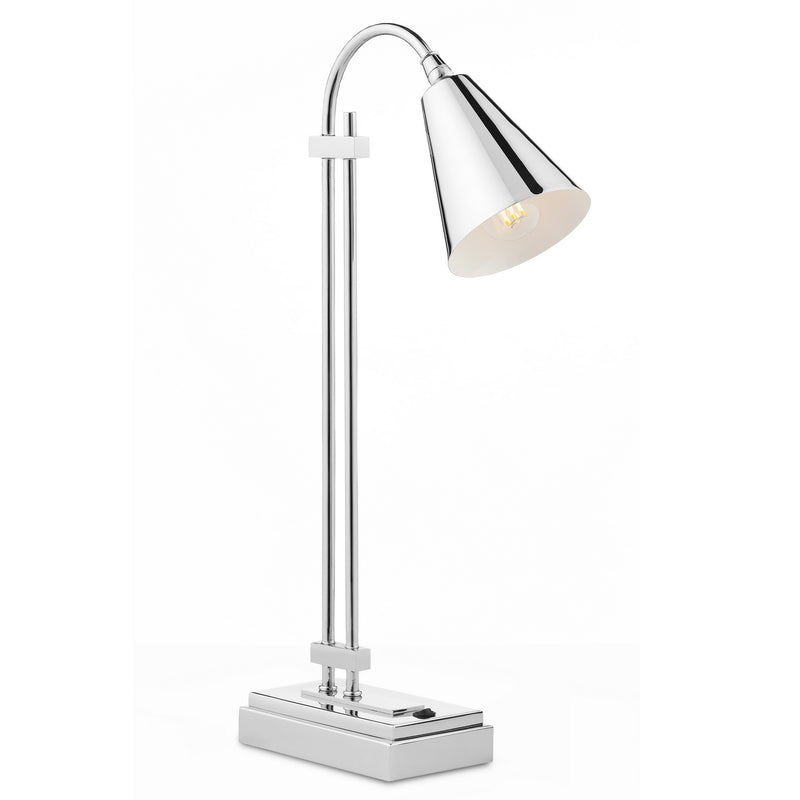 Currey and Company 6000-0781 One Light Desk Lamp, Polished Nickel Finish-LightingWellCo