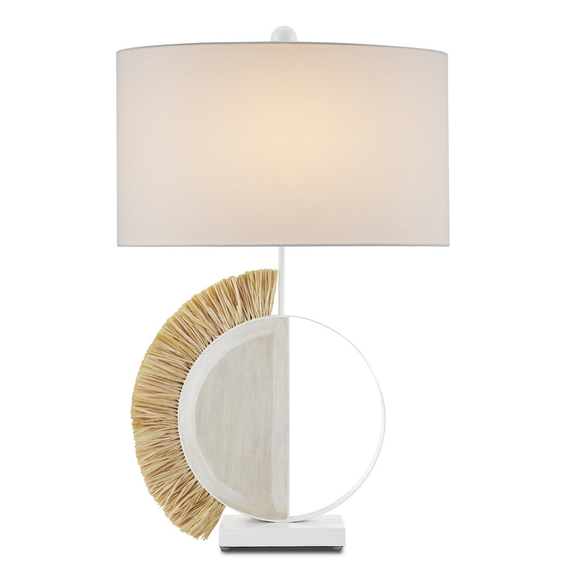 Currey and Company 6000-0796 One Light Table Lamp, White/Sandstone/Natural Finish-LightingWellCo