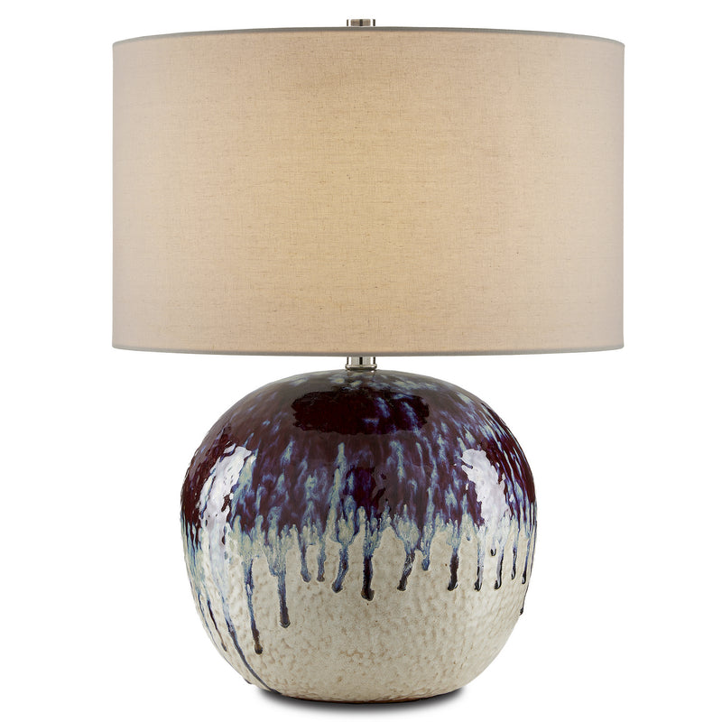Currey and Company 6000-0802 One Light Table Lamp, Reactive Blue/White/Red/Cream Finish-LightingWellCo