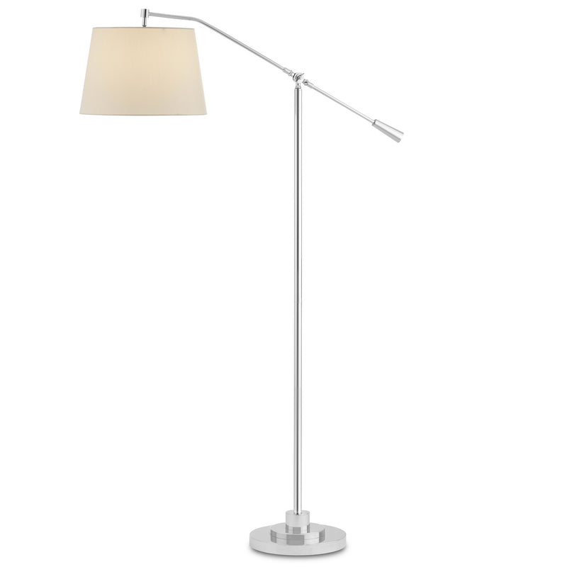 Currey and Company 8000-0110 One Light Floor Lamp, Polished Nickel Finish-LightingWellCo