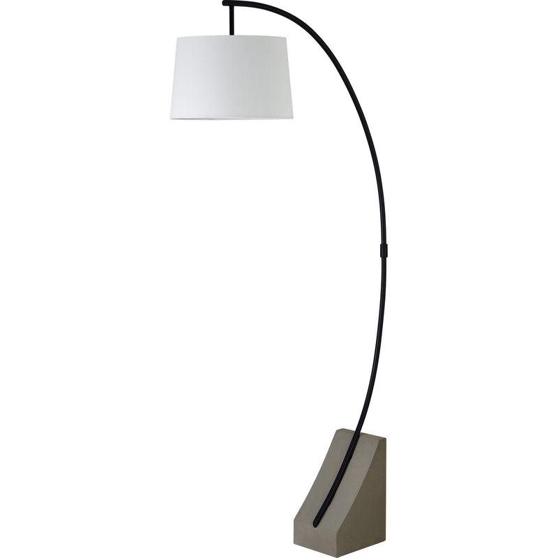 Renwil LPF3123 One Light Floor Lamp, Natural Grey,Powder Coated Matte Black Finish-LightingWellCo