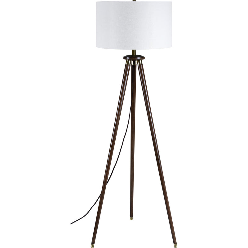 Renwil LPF3126 One Light Floor Lamp, Plated Antique Brass,Painted Walnut Finish-LightingWellCo