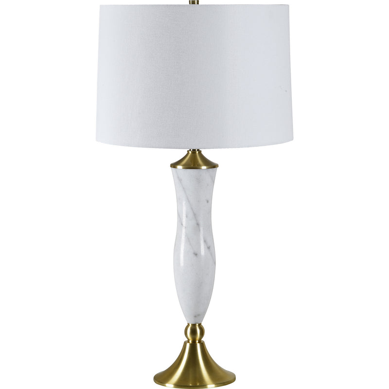 Renwil LPT1178 One Light Table Lamp, Plated Satin Brass,Natural White Finish-LightingWellCo