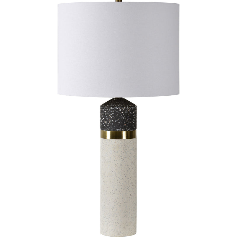 Renwil LPT1183 One Light Table Lamp, Natural White/ Black With Speckles,White Finish-LightingWellCo