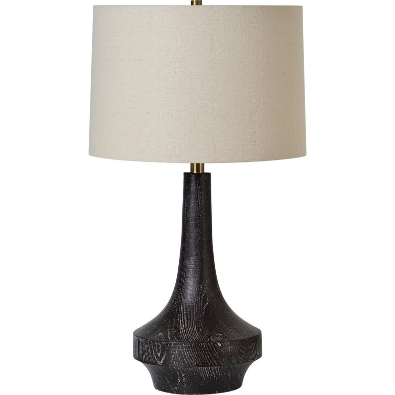Renwil LPT1187 One Light Table Lamp, Painted Dark Brown Wood Grain,Beige Finish-LightingWellCo