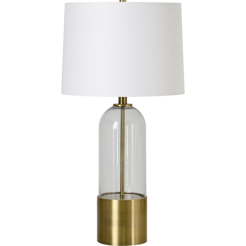 Renwil LPT1189-SET2 One Light Table Lamp, Plated Antique Brushed Brass,Clear Finish-LightingWellCo