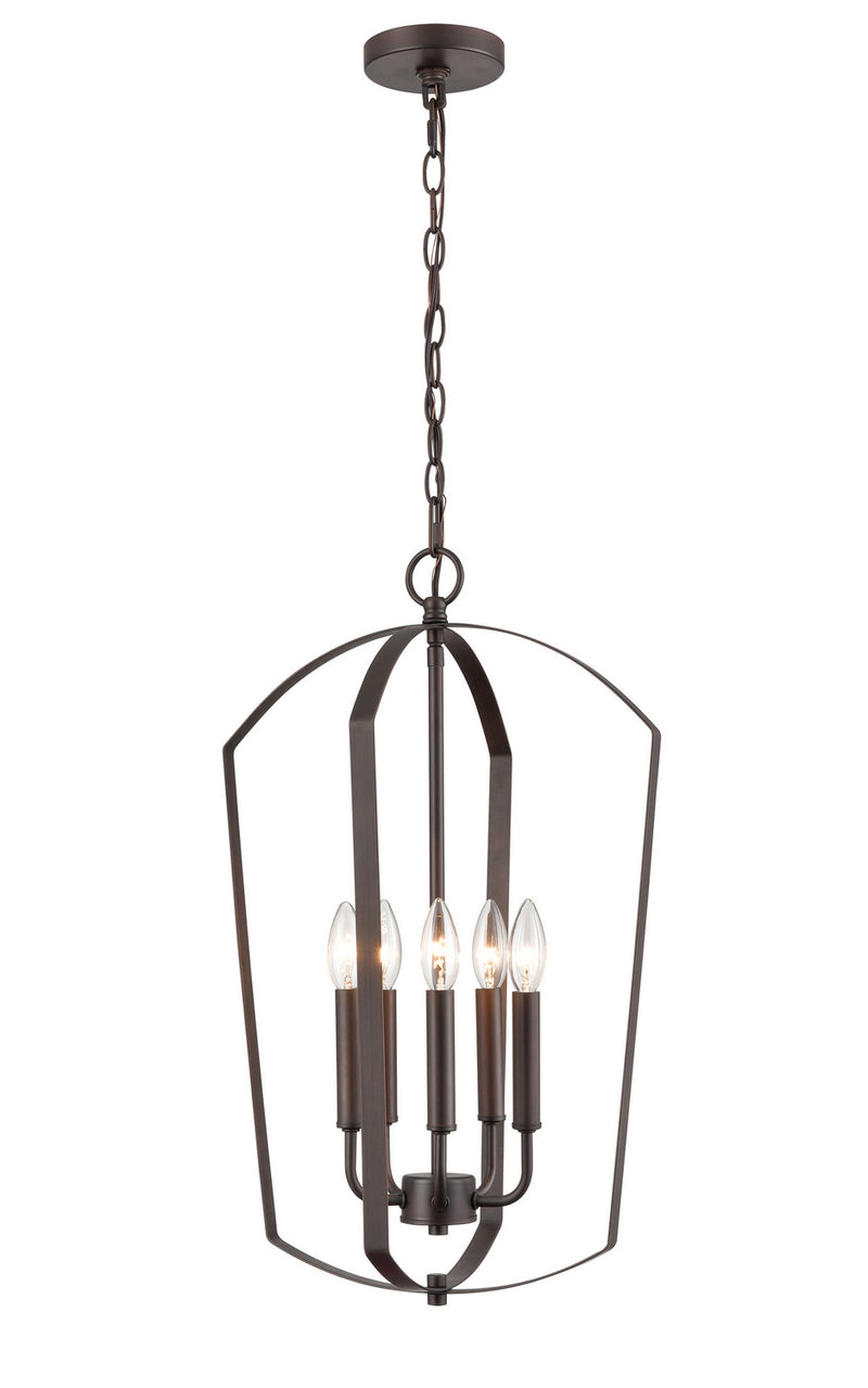 Millennium 9825-RBZ Five Light Pendant, Rubbed Bronze Finish-LightingWellCo