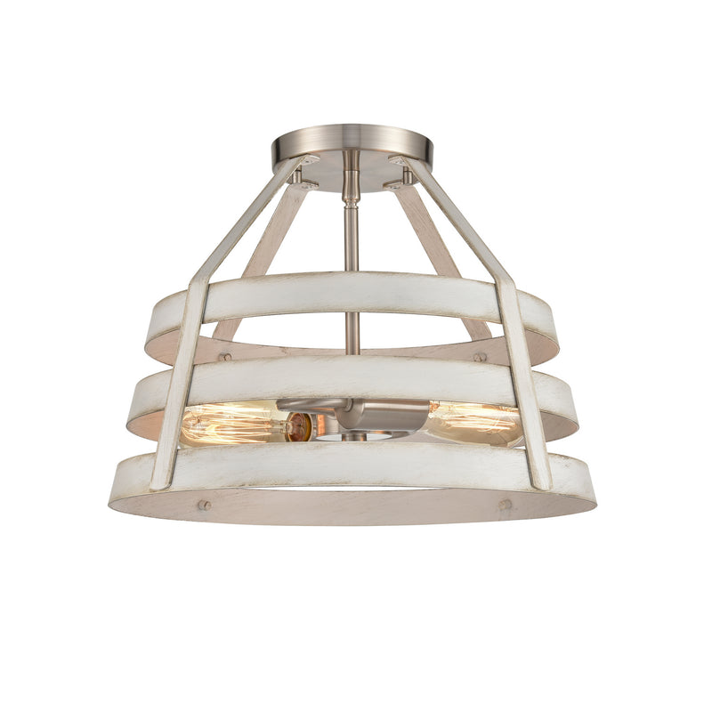 ELK Home 33556/2 Two Light Semi Flush Mount, Satin Nickel Finish-LightingWellCo