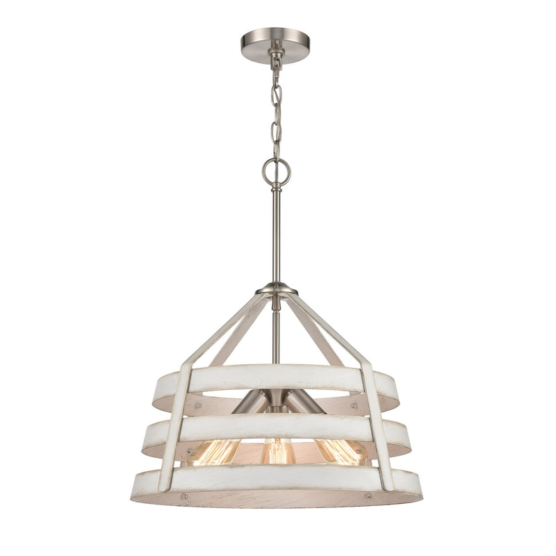 ELK Home 33557/3 Three Light Chandelier, Satin Nickel Finish-LightingWellCo