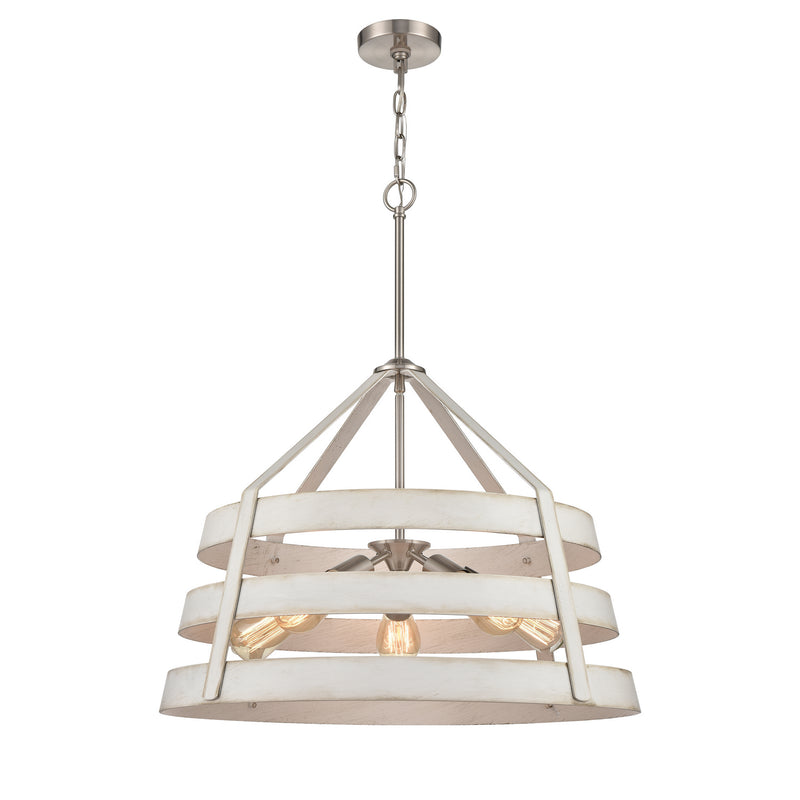 ELK Home 33558/5 Five Light Chandelier, Satin Nickel Finish-LightingWellCo