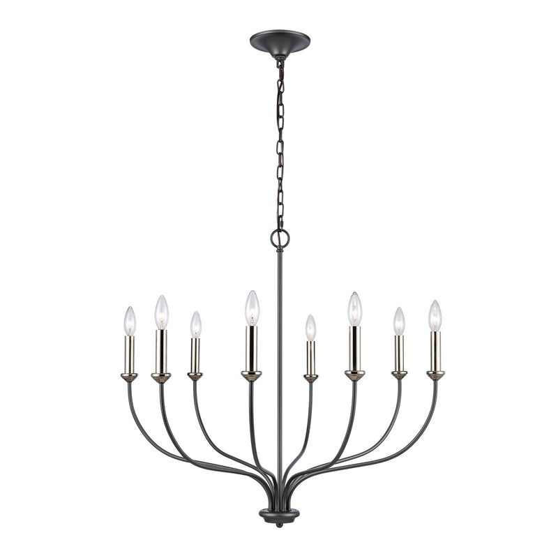 ELK Home 63097/8 Eight Light Chandelier, Dark Gray Finish-LightingWellCo