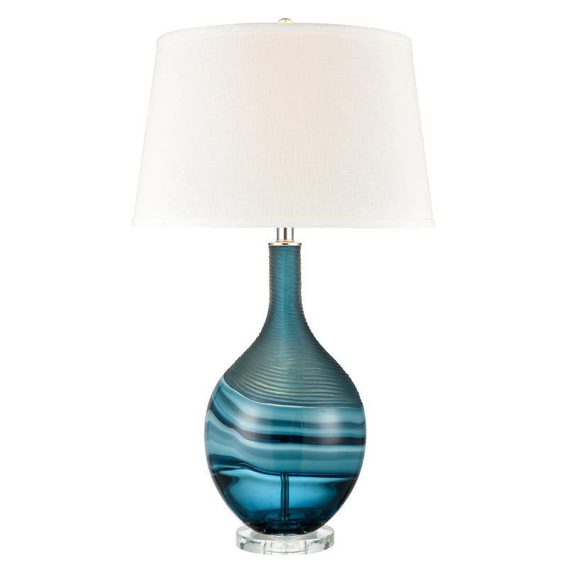 ELK Home H0019-8011 One Light Table Lamp, Blue Finish-LightingWellCo