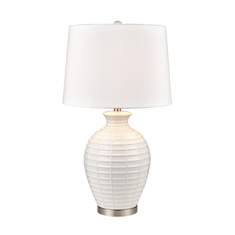 ELK Home S0019-9472 One Light Table Lamp, White Finish-LightingWellCo