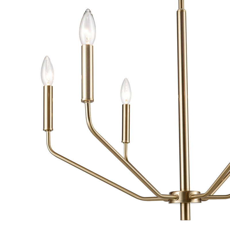 Millennium 8166-MG Six Light Chandelier, Modern Gold Finish-LightingWellCo