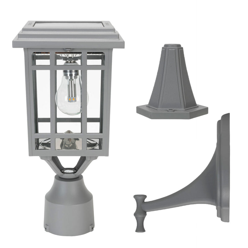 Gama Sonic 114B50833 One Light Wall/Pier Mount, Grey-LightingWellCo