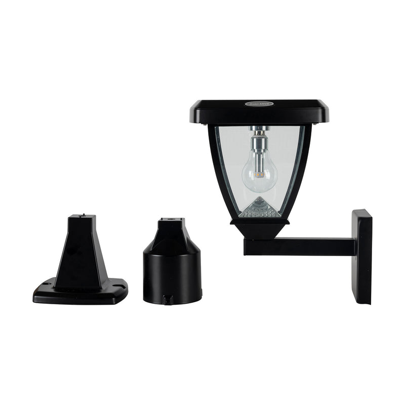 Gama Sonic 118B50033 One Light Wall/Pier Mount, Black-LightingWellCo