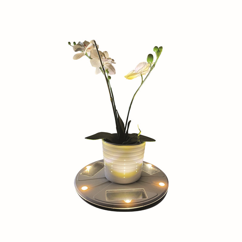 Gama Sonic 77i50265 Solar Uplight Planter Base, White-LightingWellCo