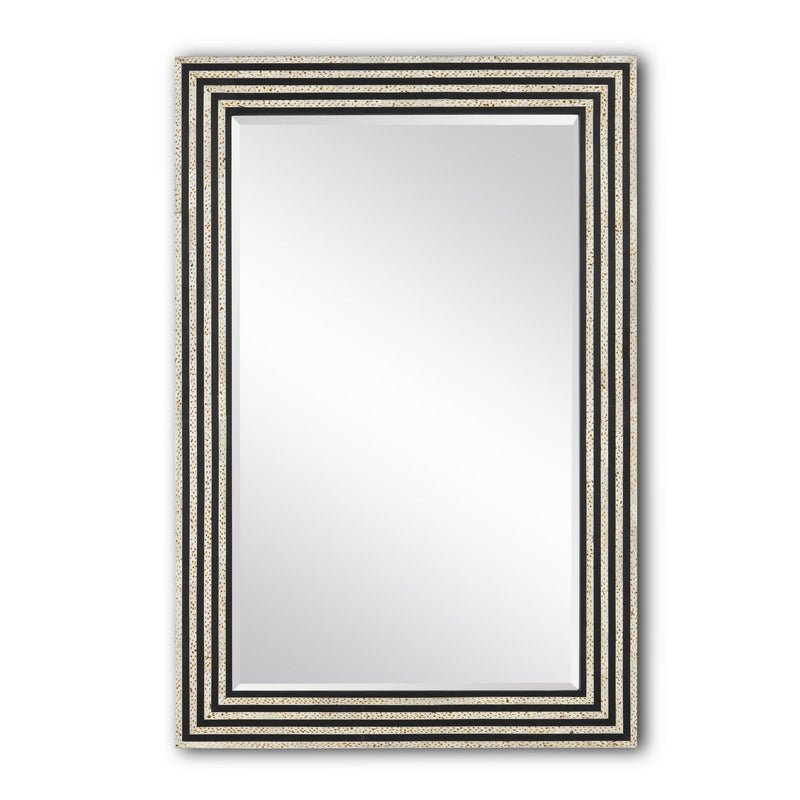 Currey and Company 1000-0120 Mirror, White Speckle/Black/Mirror Finish-LightingWellCo