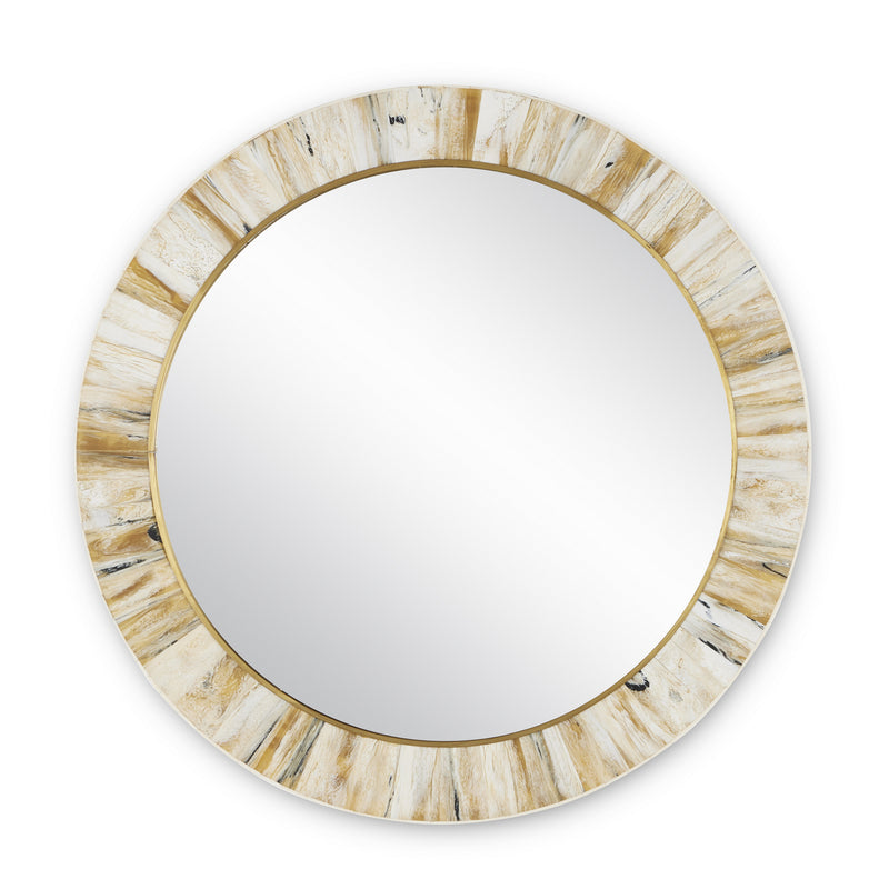 Currey and Company 1000-0121 Mirror, Cream/Brass/Mirror Finish-LightingWellCo