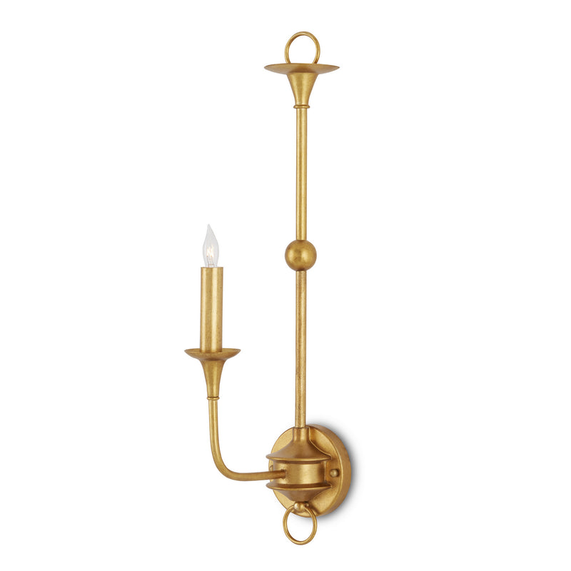Currey and Company 5000-0213 One Light Wall Sconce, Contemporary Gold Leaf Finish-LightingWellCo