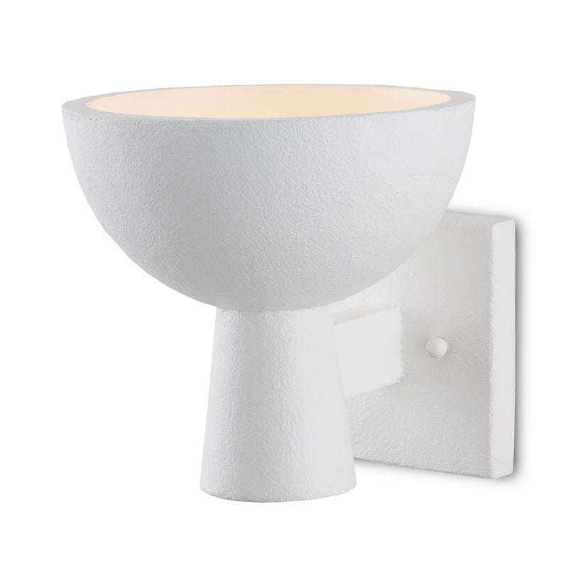 Currey and Company 5000-0221 One Light Wall Sconce, Textured White Finish-LightingWellCo