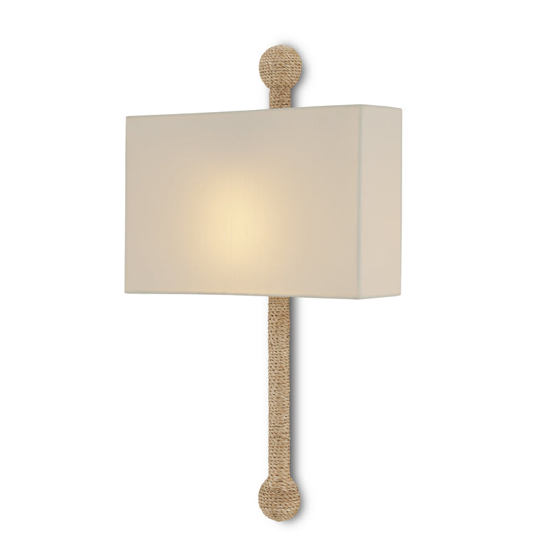 Currey and Company 5900-0052 One Light Wall Sconce, Beige/Natural Rope Finish-LightingWellCo