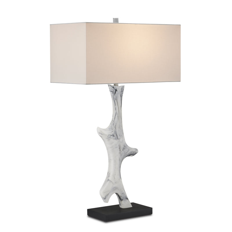 Currey and Company 6000-0817 One Light Table Lamp, White/Gray/Black Finish-LightingWellCo
