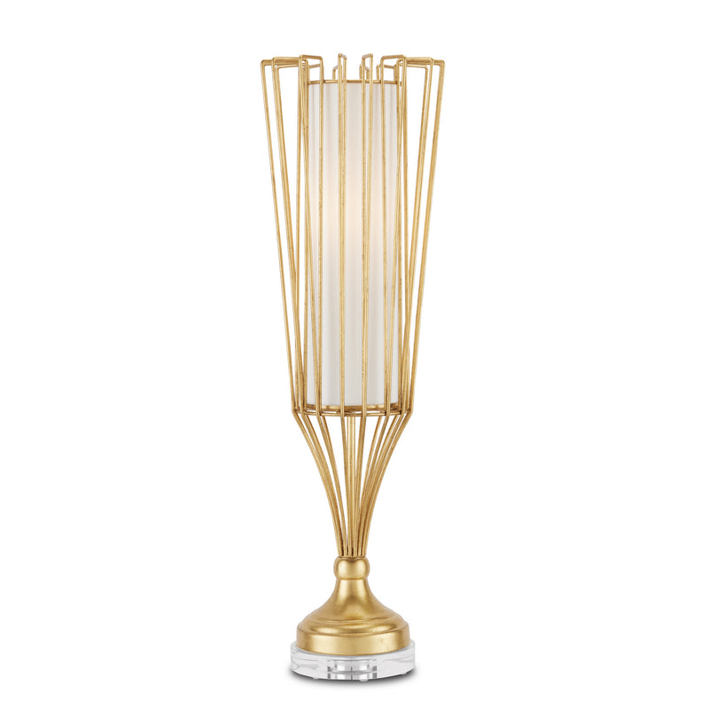Currey and Company 6000-0829 One Light Table Lamp, Contemporary Gold Leaf Finish-LightingWellCo