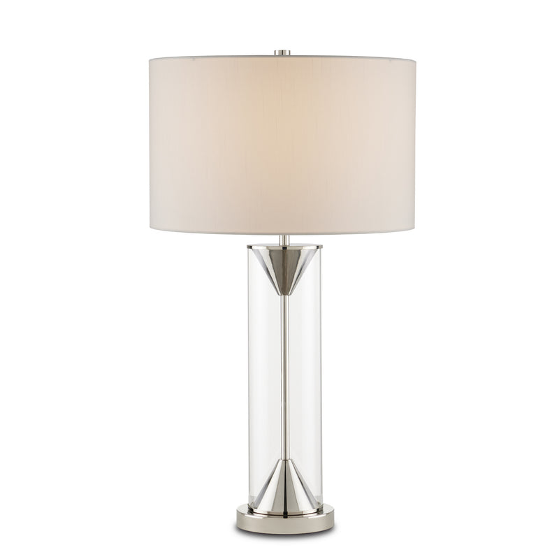 Currey and Company 6000-0831 One Light Table Lamp, Polished Nickel/Clear Finish-LightingWellCo