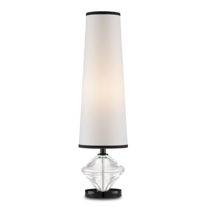 Currey and Company 6000-0832 One Light Table Lamp, Clear/Black Finish-LightingWellCo