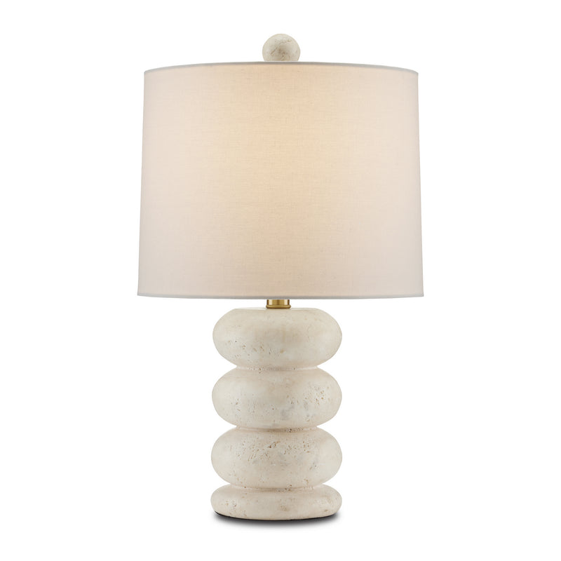 Currey and Company 6000-0836 One Light Table Lamp, Beige/Antique Brass Finish-LightingWellCo