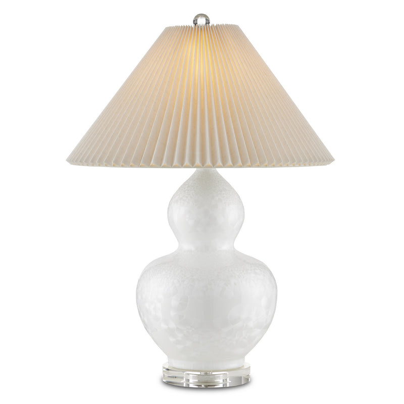 Currey and Company 6000-0844 One Light Table Lamp, Off-White/Clear Finish-LightingWellCo